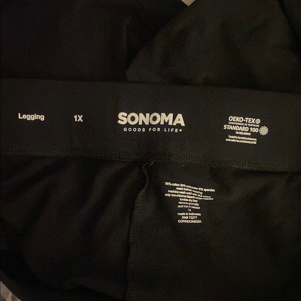 New Sonoma Black Leggings 1X